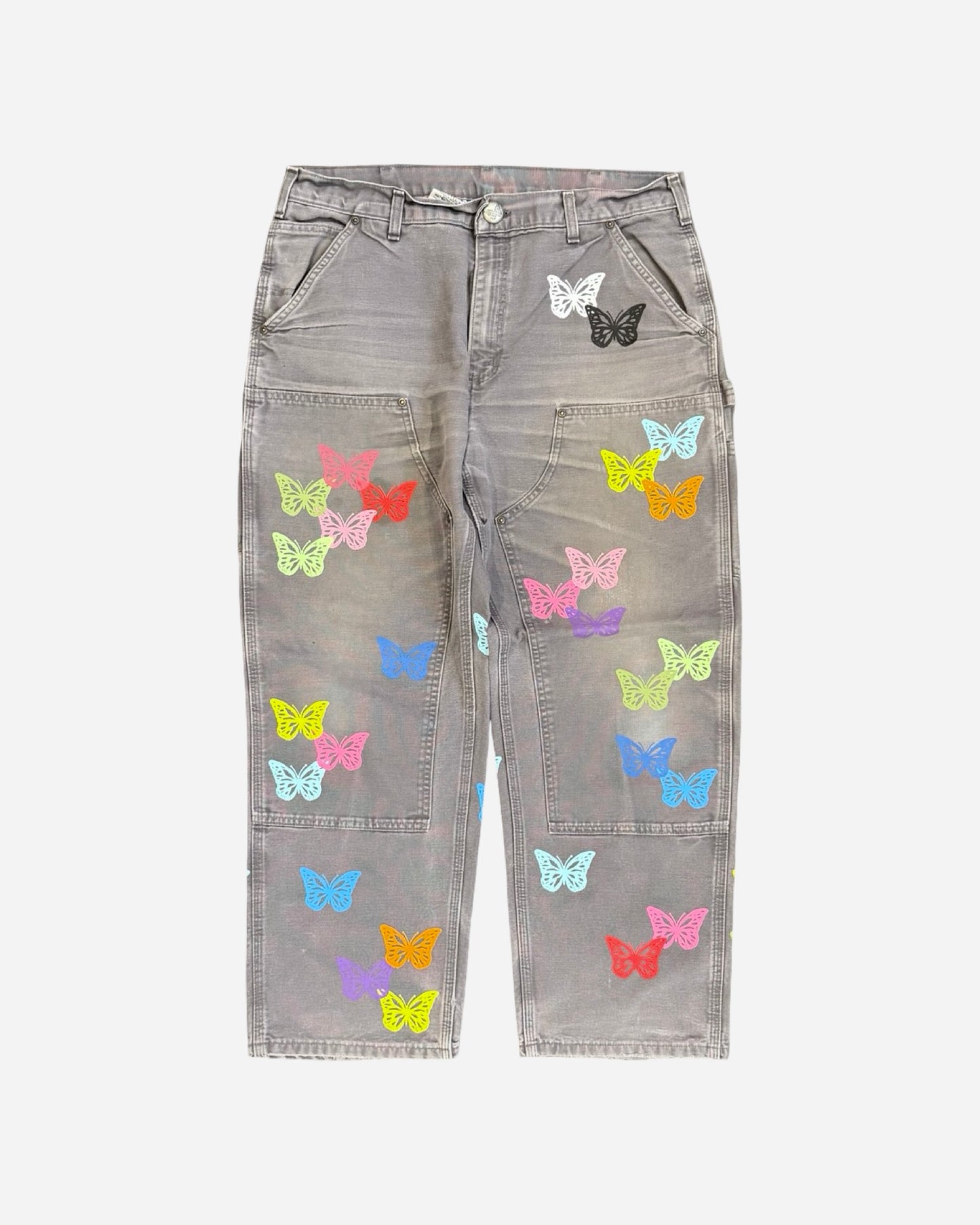 Rainbow Butterfly Carpenter Pants US36