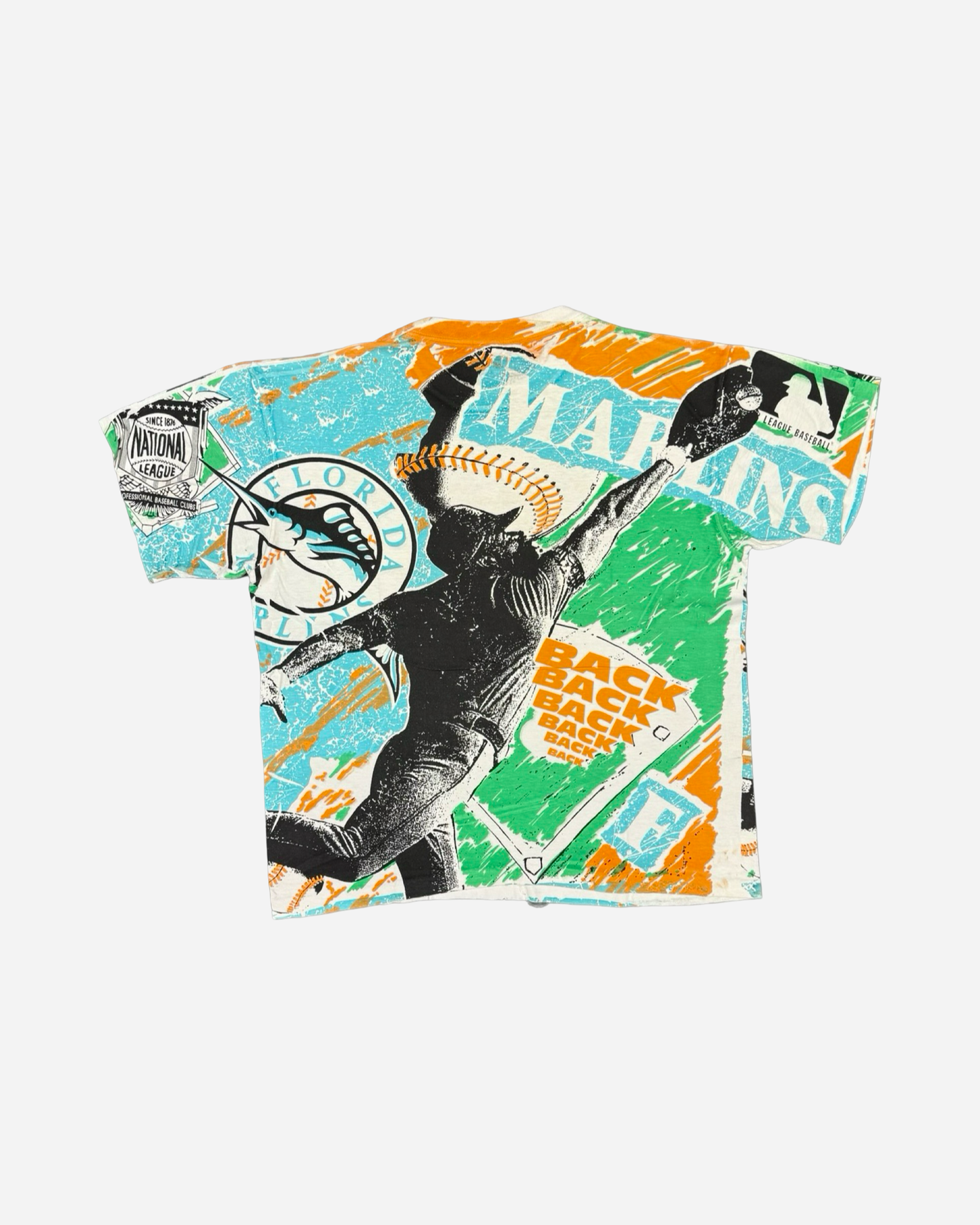 90s Florida Marlins MLB All Over Tee [L]