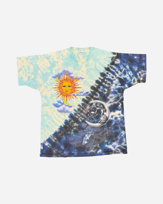 90s Tammy Schatz Sun and Moon Tie Dye Tee [XL]
