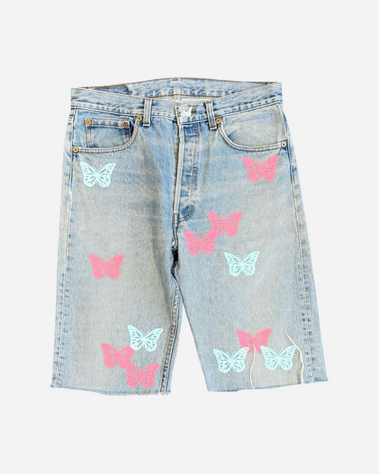 Butterfly Denim Shorts